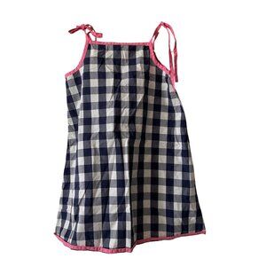 Hanna Andersson Gingham Poplin Sundress 5T 110 CM in Navy blue